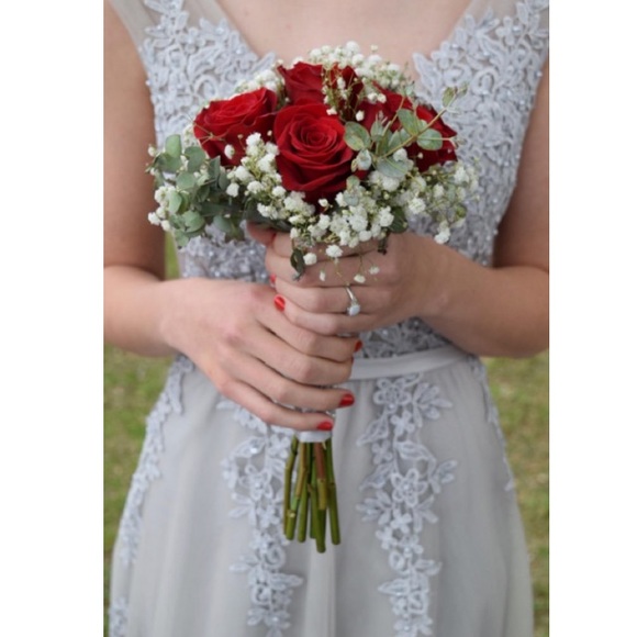 Stunning Floral V-Neck Prom Dress - Picture 7 of 8